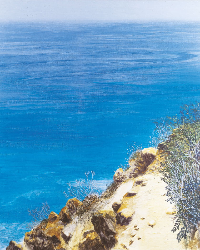 Pierre Montant _ Artiste peintre _ Suisse _ Tableaux _ Années 1980 _ Descente vers la plage secrète