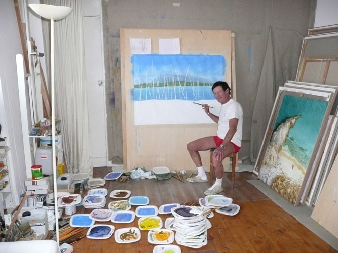 Pierre Montant _ Artiste peintre _ Suisse _ À propos _ Pierre dans son atelier