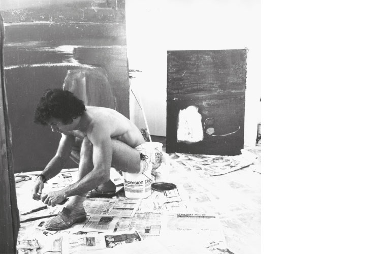 Pierre in his atelier, Boissano Italy, 1971-72