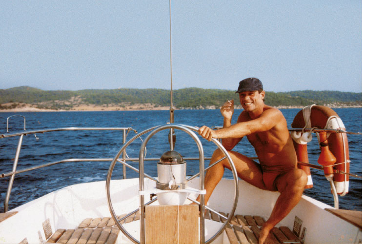 Pierre sailing in Greece